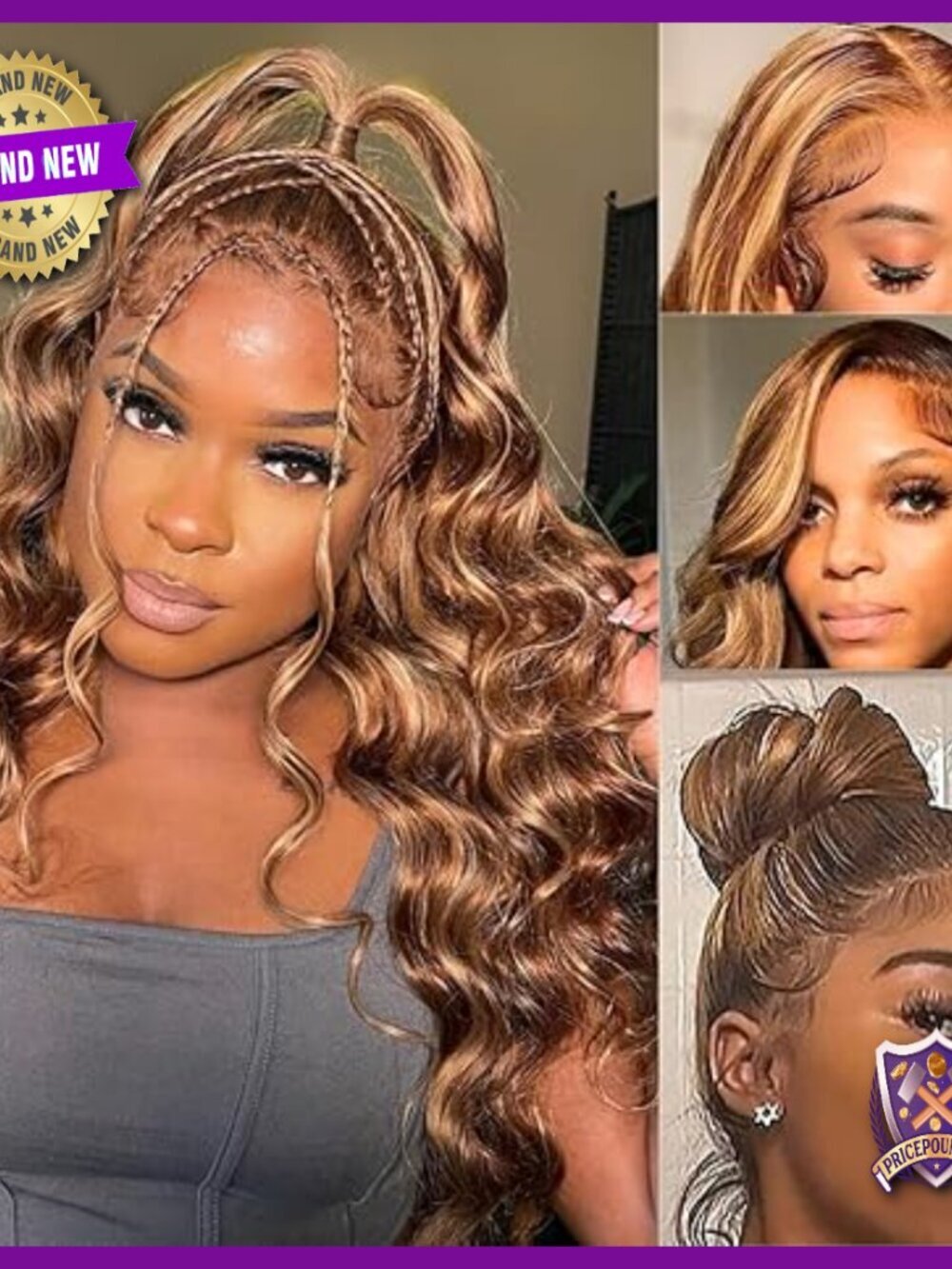 360 Lace Front Human Hair Wig, 180% Density, 16 Inch, Wavy Brazilian Remy